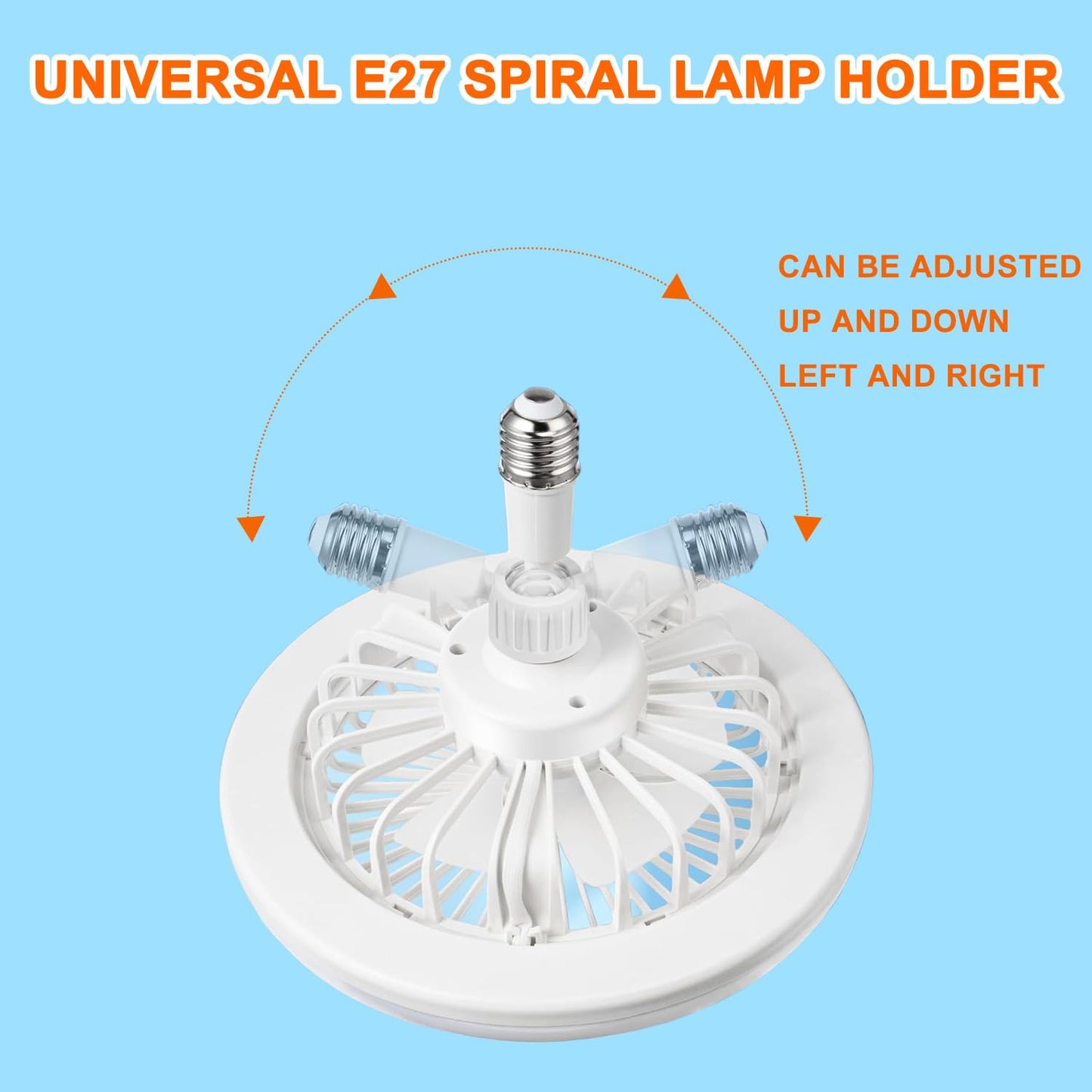 E26/E27 Ceiling Fan with Lights Remote, Mini 10 Inch Enclosed Low Profile Fan Light, Ceiling Light with Fan 3 Speeds 3 Light Color Dimming and Timing,Summer Gift for Bedroom Dormitory (White)