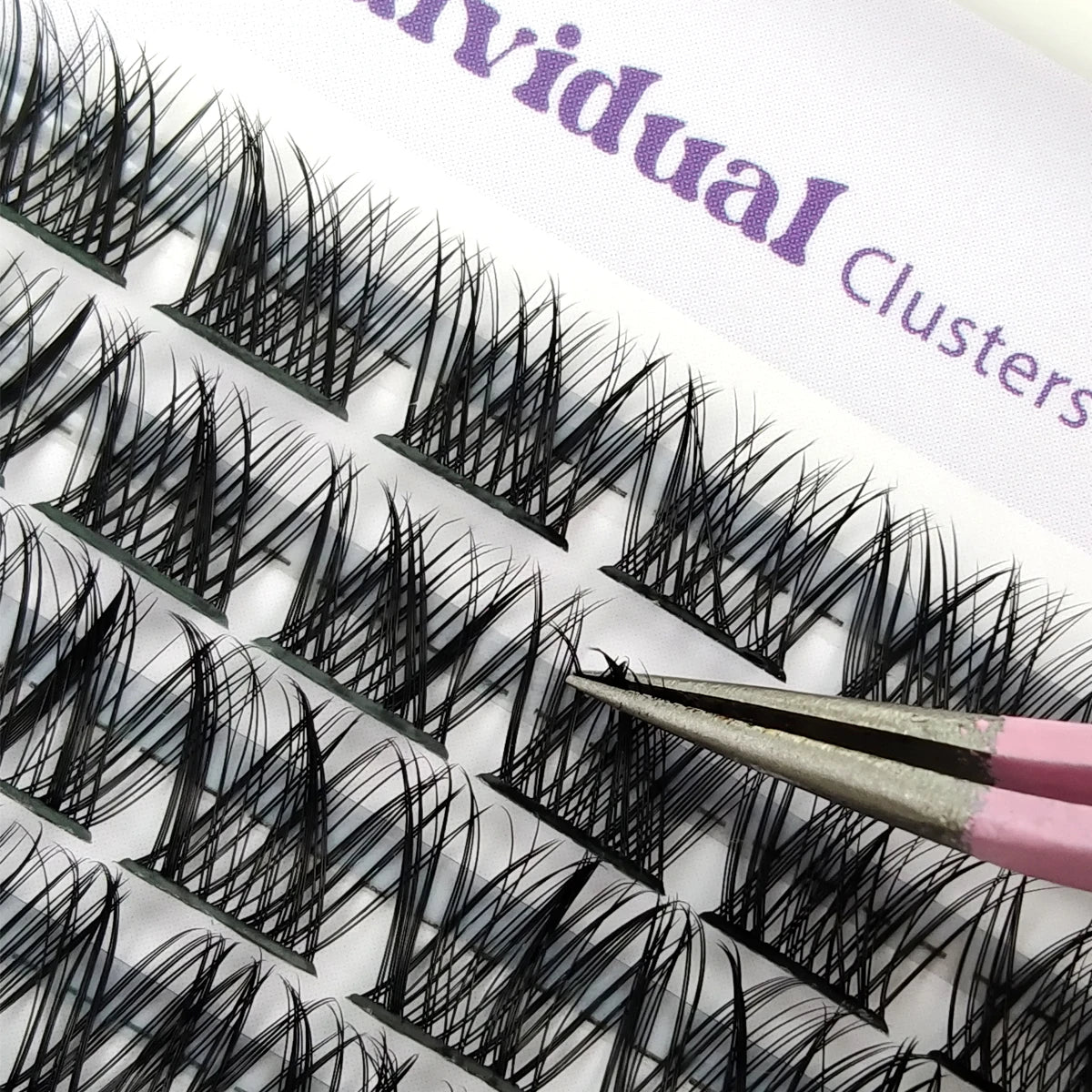 HBZGTLAD 10rows 110fans Diy Cluster Lashes8-16mm Cat Eye Lashes Invisible Band Premium Mink Manga Lash Clusters  Spiky Lashes