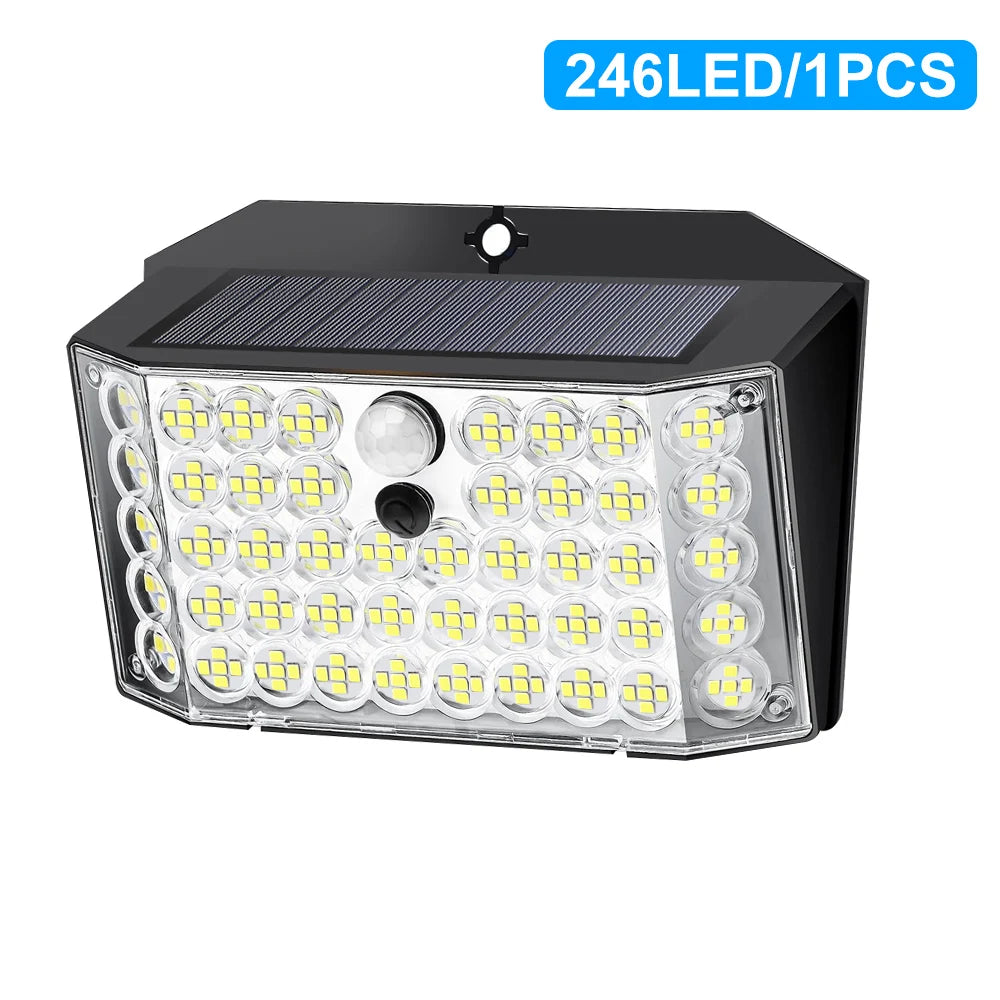 Outdoor Solar Motion Sensor Lights 468/528 LED Waterproof Solar Security Wall Lights for Garden Patio Pool Yard Fence Driveway