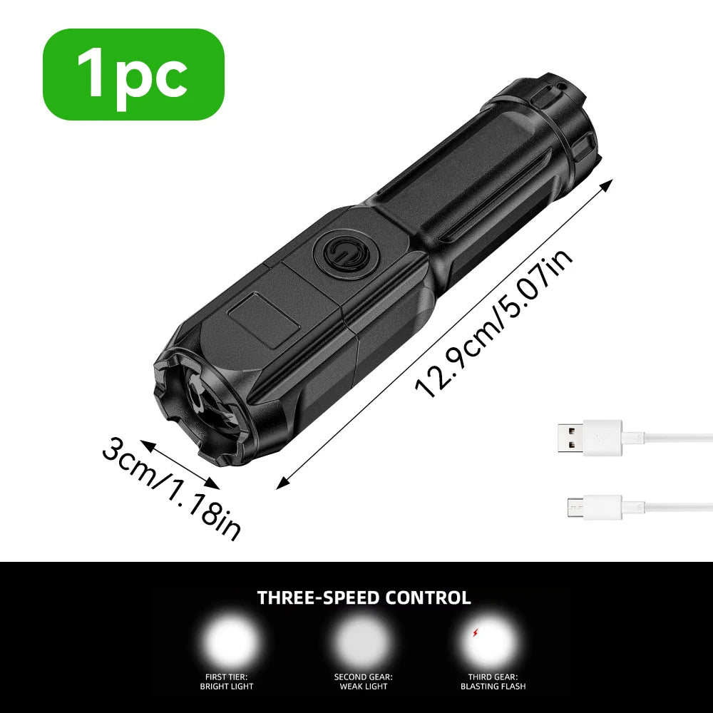 Super Bright 1500LM Work Light COB 500mah LED Flashlight Pocket Keychain USB Rechargeable Waterproof For Outdoor Camping