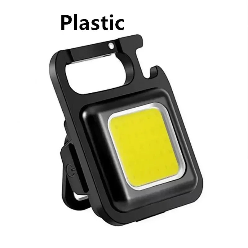 Super Bright 1500LM Work Light COB 500mah LED Flashlight Pocket Keychain USB Rechargeable Waterproof For Outdoor Camping