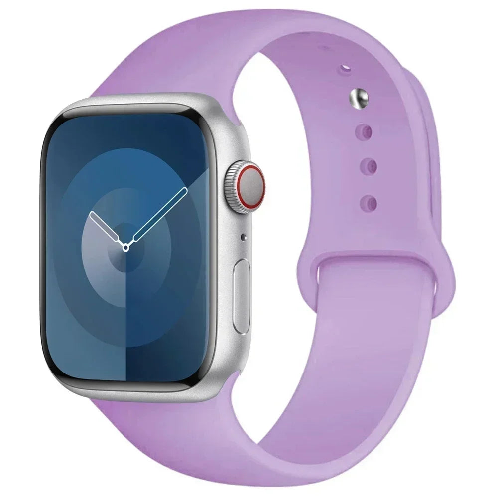 Silicone Band For Apple Watch strap 44mm 45mm 40mm 41mm 42-46mm sport bracelet iwatch series 8 7 6 5 4 9 10 11 SE-Ultra 2/3 49mm