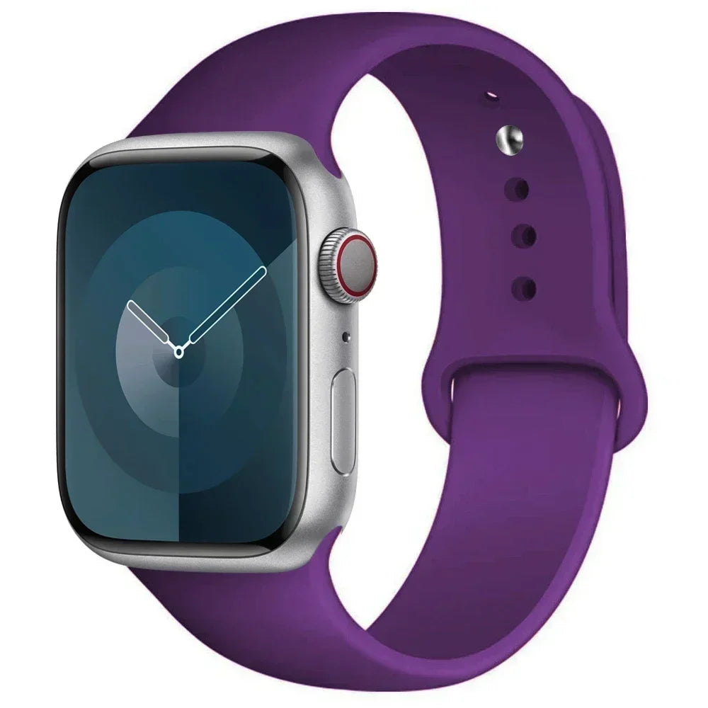 Silicone Band For Apple Watch strap 44mm 45mm 40mm 41mm 42-46mm sport bracelet iwatch series 8 7 6 5 4 9 10 11 SE-Ultra 2/3 49mm