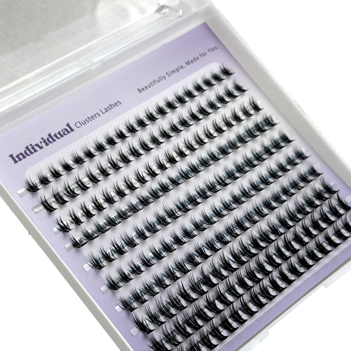 HBZGTLAD 10rows 110fans Diy Cluster Lashes8-16mm Cat Eye Lashes Invisible Band Premium Mink Manga Lash Clusters  Spiky Lashes
