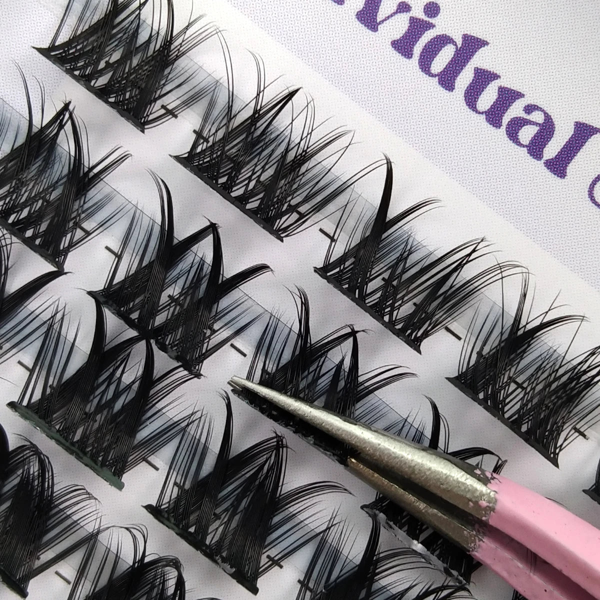 HBZGTLAD 10rows 110fans Diy Cluster Lashes8-16mm Cat Eye Lashes Invisible Band Premium Mink Manga Lash Clusters  Spiky Lashes