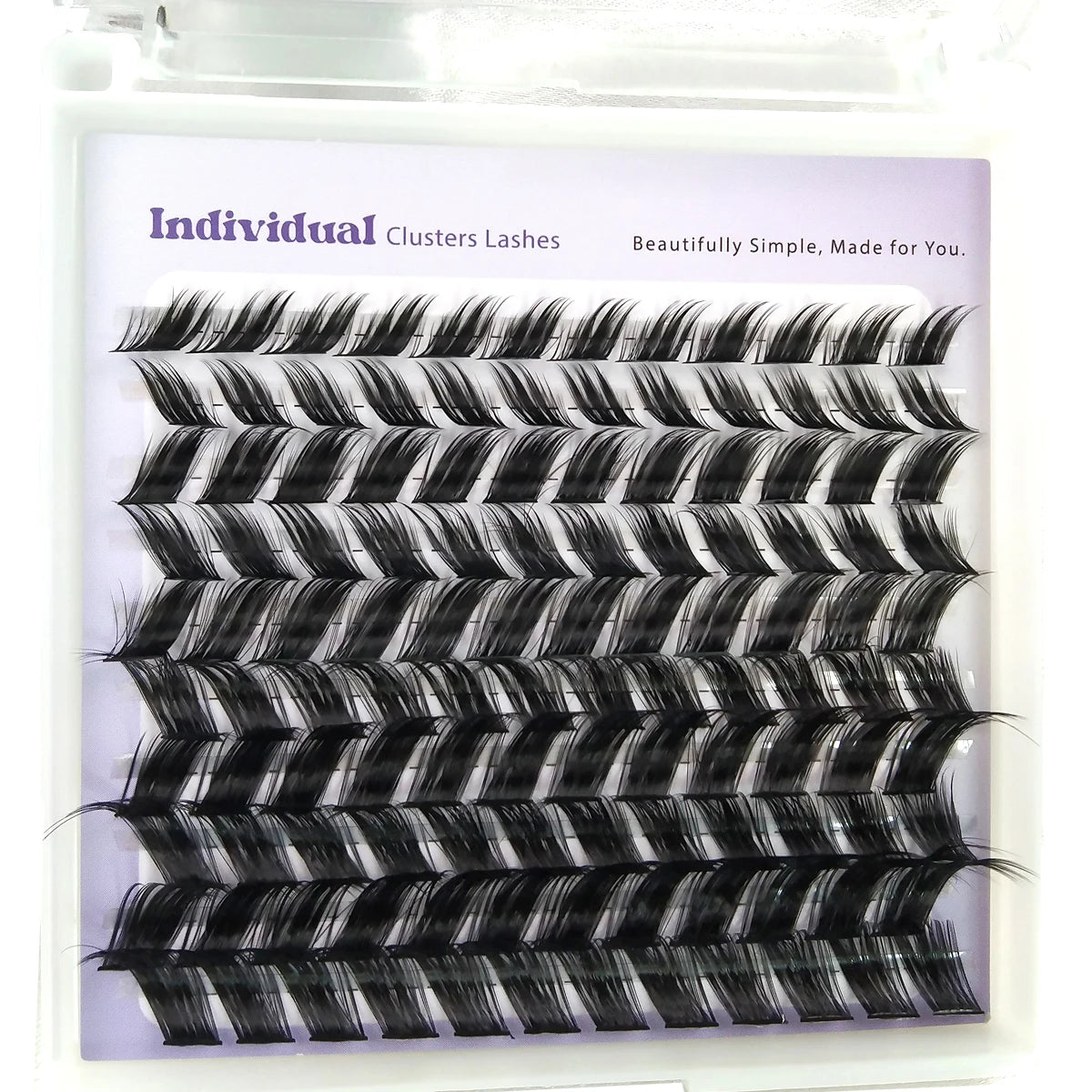 HBZGTLAD 10rows 110fans Diy Cluster Lashes8-16mm Cat Eye Lashes Invisible Band Premium Mink Manga Lash Clusters  Spiky Lashes