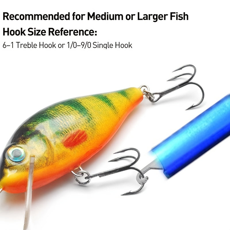 1pc T-Shaped Fish Hook Remover - Aluminum Alloy Fishing Tool with Ergonomic Handle & Blue Handle for Efficient Hook Separation, Ideal for Holiday Gifts (Father'S Day, Christmas, Thanksgiving), Fishing Accessory, Sleek Metalli