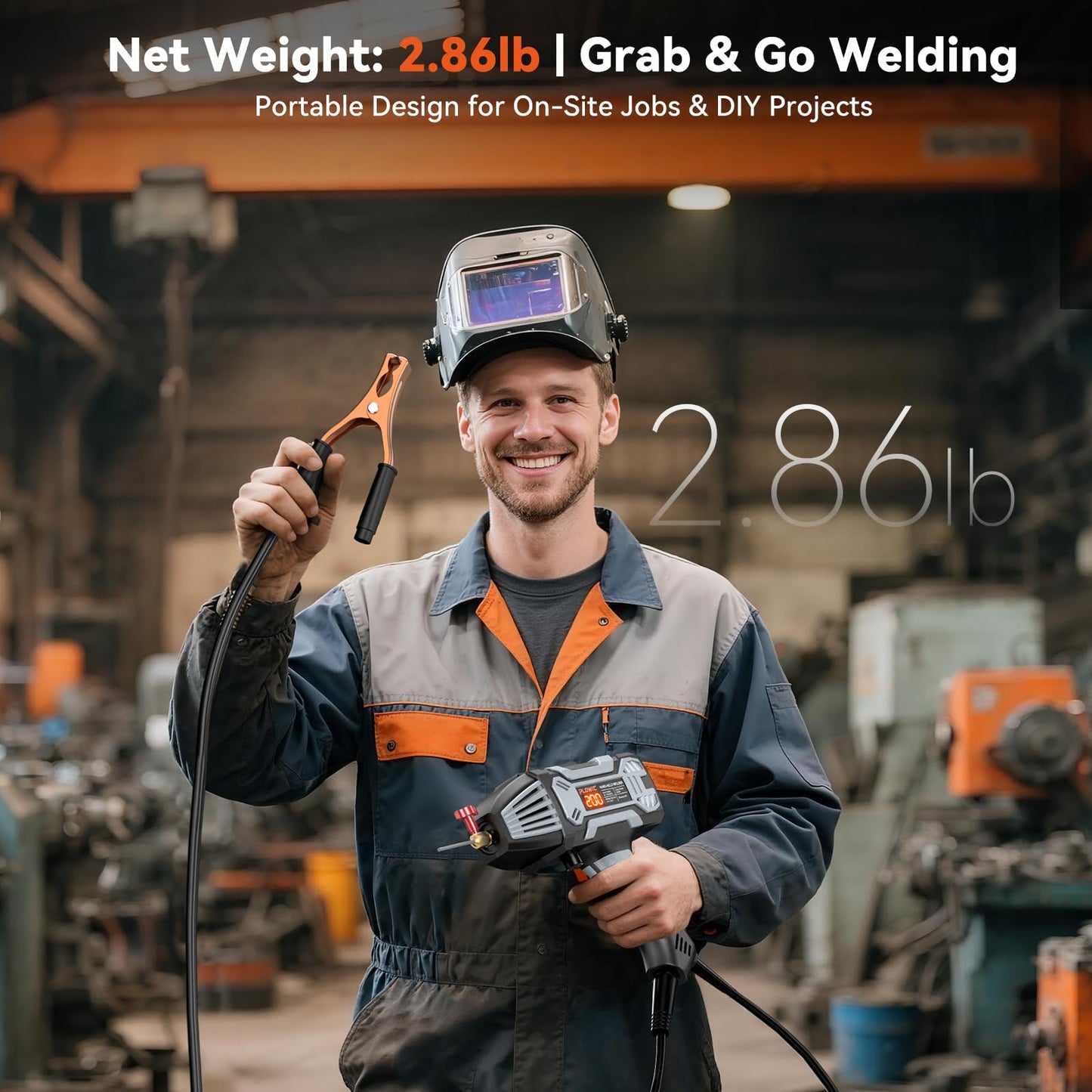 Portable Welding Machine 110V, Portable Handheld Welder with IGBT Inverter 5 Variable Current Adjustment, Electric ARC Stick Welder Gun for 1/16"-1/8" Rods, Carring Case &20 Rods Included