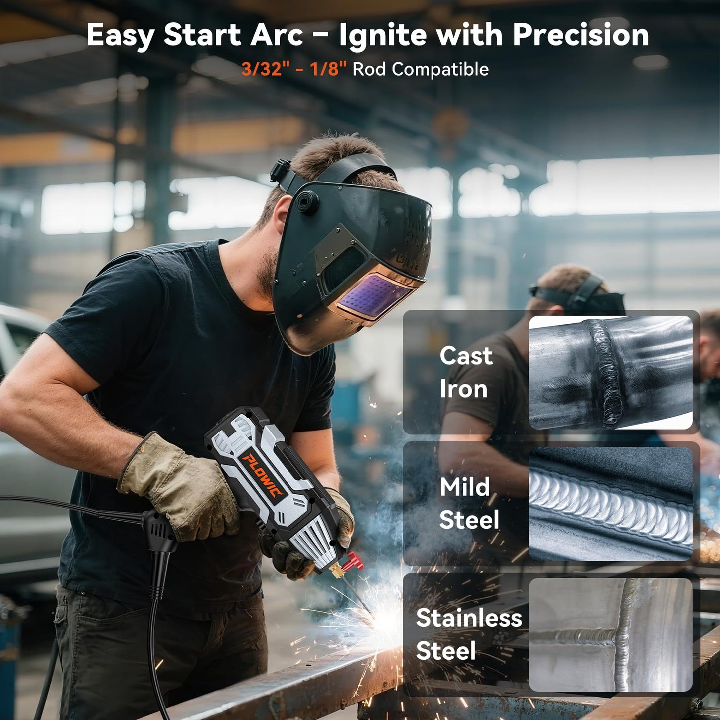 Portable Welding Machine 110V, Portable Handheld Welder with IGBT Inverter 5 Variable Current Adjustment, Electric ARC Stick Welder Gun for 1/16"-1/8" Rods, Carring Case &20 Rods Included