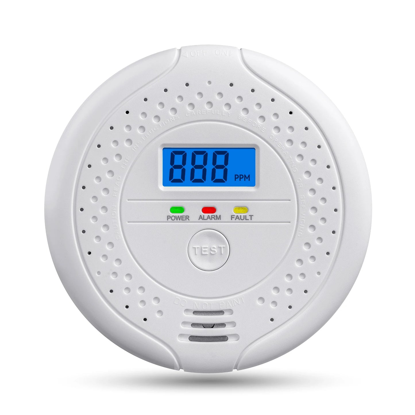 Digital CO Gas Monitor Alarm Detector Audible and Visual Alarm Battery Powered Portable CO Detector for Home Warehouse
