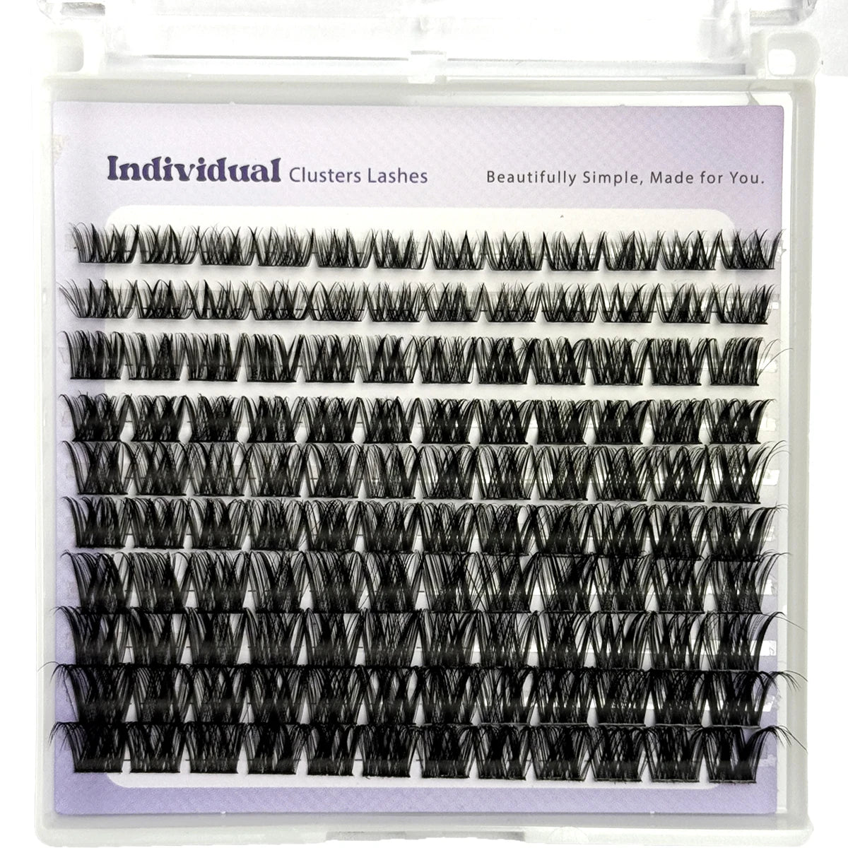 HBZGTLAD 10rows 110fans Diy Cluster Lashes8-16mm Cat Eye Lashes Invisible Band Premium Mink Manga Lash Clusters  Spiky Lashes