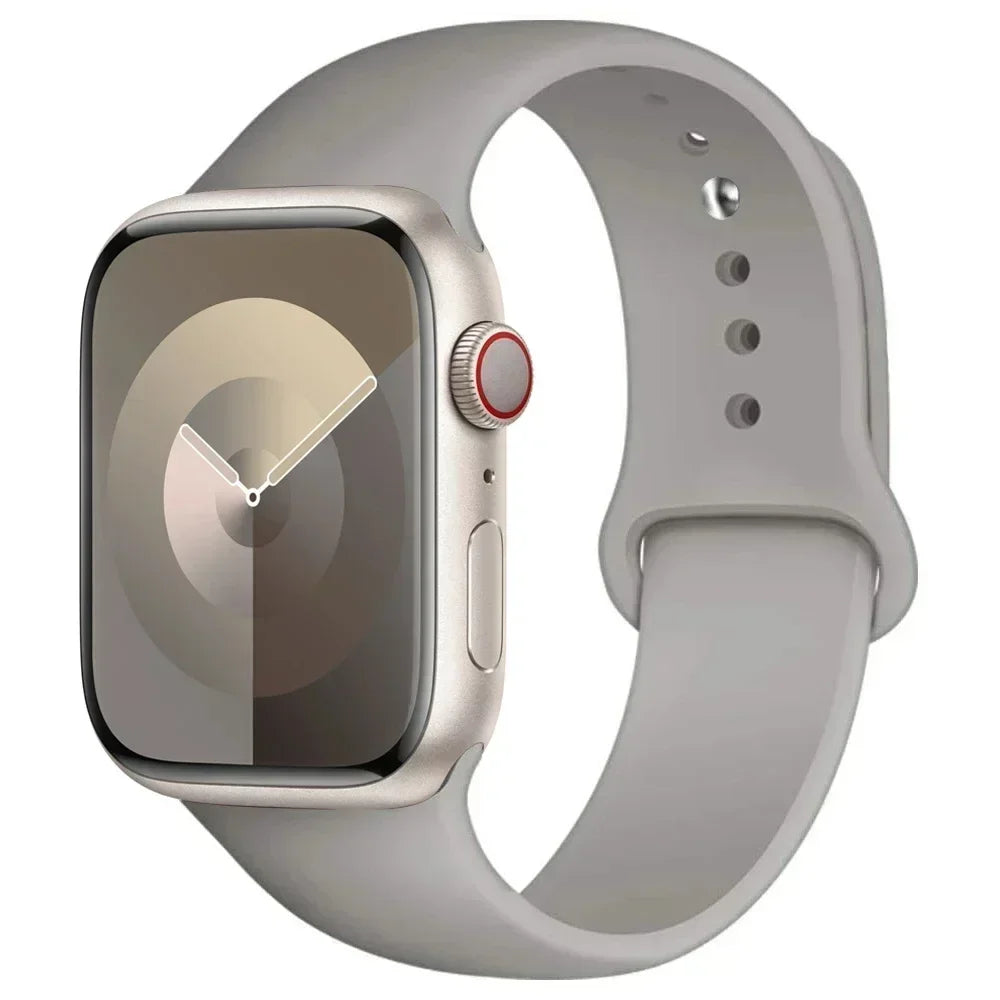 Silicone Band For Apple Watch strap 44mm 45mm 40mm 41mm 42-46mm sport bracelet iwatch series 8 7 6 5 4 9 10 11 SE-Ultra 2/3 49mm