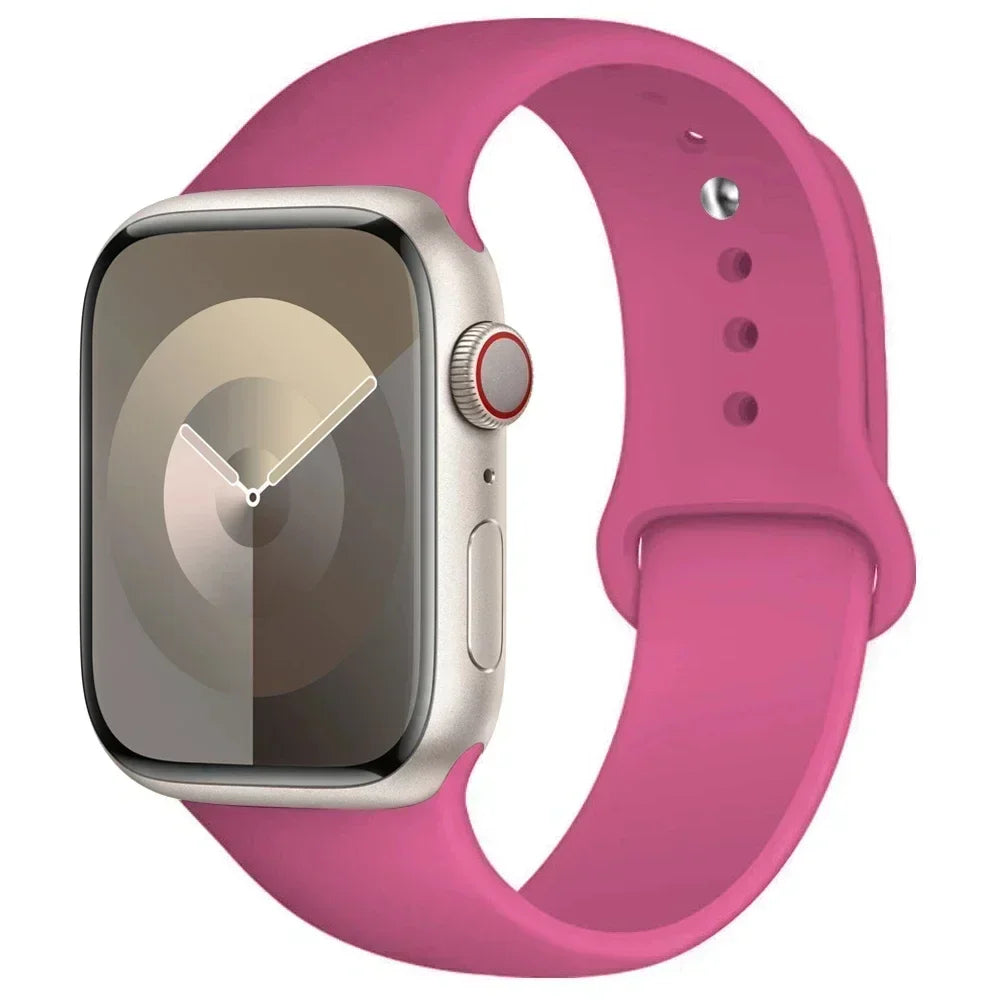 Silicone Band For Apple Watch strap 44mm 45mm 40mm 41mm 42-46mm sport bracelet iwatch series 8 7 6 5 4 9 10 11 SE-Ultra 2/3 49mm