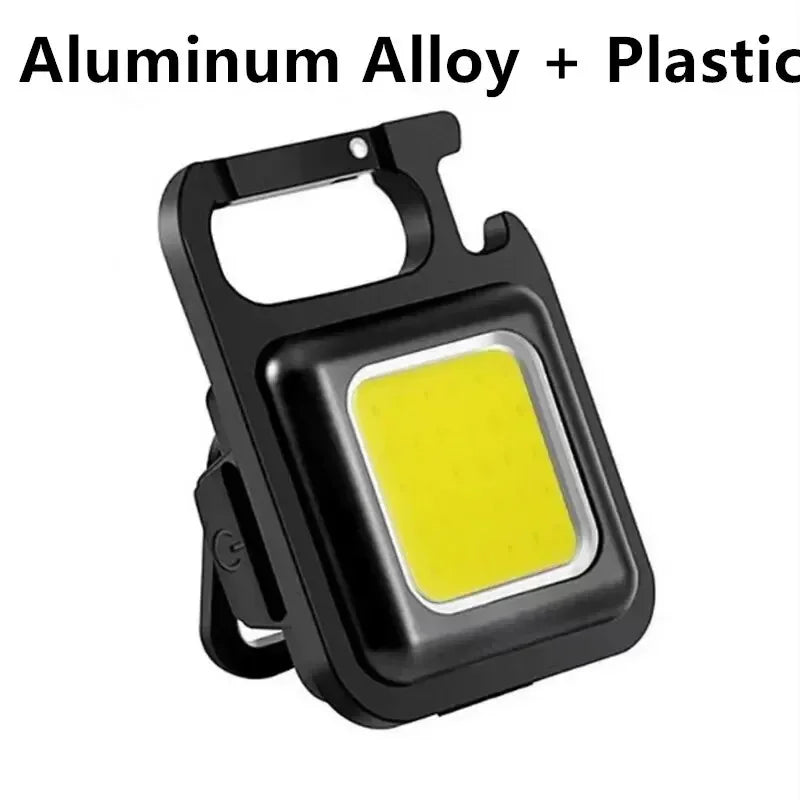 Super Bright 1500LM Work Light COB 500mah LED Flashlight Pocket Keychain USB Rechargeable Waterproof For Outdoor Camping