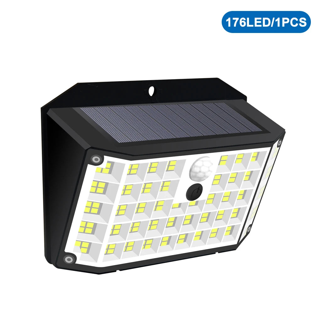 Outdoor Solar Motion Sensor Lights 468/528 LED Waterproof Solar Security Wall Lights for Garden Patio Pool Yard Fence Driveway