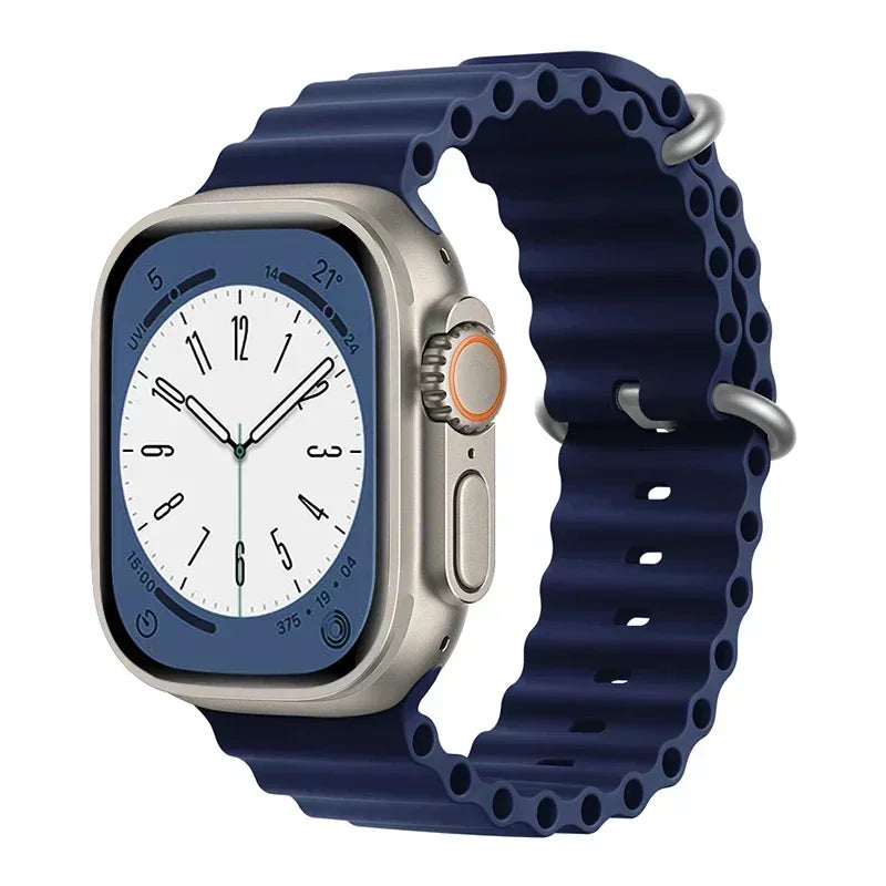 Silicone Ocean band for Apple Watch straps 45mm 46mm 40mm Ultra 2 49mm 44mm 41mm 38-42mm sport bracelet series 10 9 8 7 6 5 4 SE