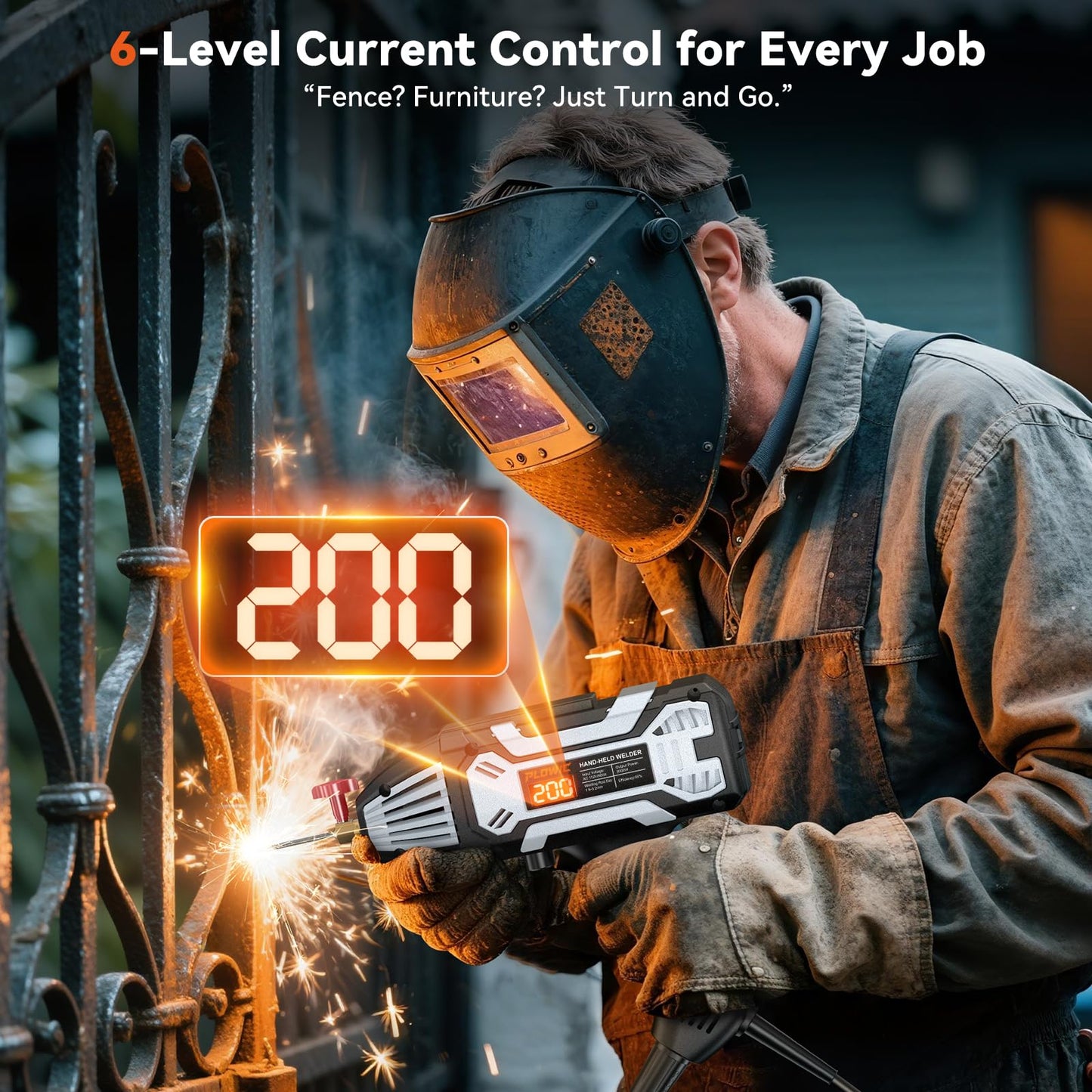 Portable Welding Machine 110V, Portable Handheld Welder with IGBT Inverter 5 Variable Current Adjustment, Electric ARC Stick Welder Gun for 1/16"-1/8" Rods, Carring Case &20 Rods Included