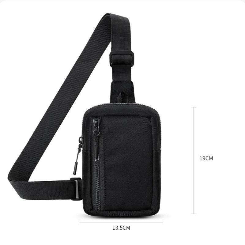 Cross border new outdoor leisure sports waterproof small chest bag mini nylon crossbody bag for men and women