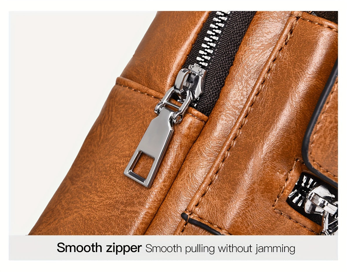 New Waterproof, Stainproof And Wear-resistant Ladies Crossbody Bag Ladies Chest Bag Handbag Shoulder Bag Shoulder Bag Hand Bag With Card Bag Two-piece Set, PU Fabric, Large Pocket And Large Capacity, Easy To Carry, New Textur