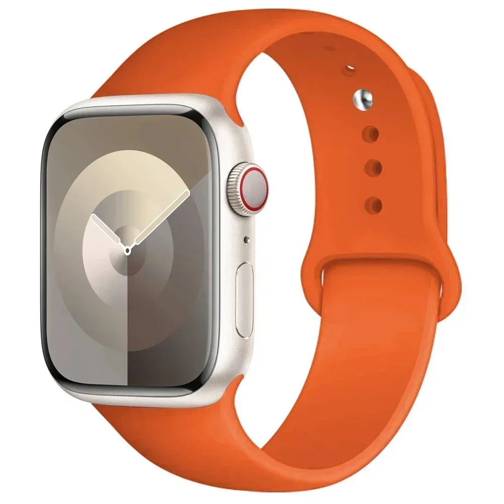 Silicone Band For Apple Watch strap 44mm 45mm 40mm 41mm 42-46mm sport bracelet iwatch series 8 7 6 5 4 9 10 11 SE-Ultra 2/3 49mm