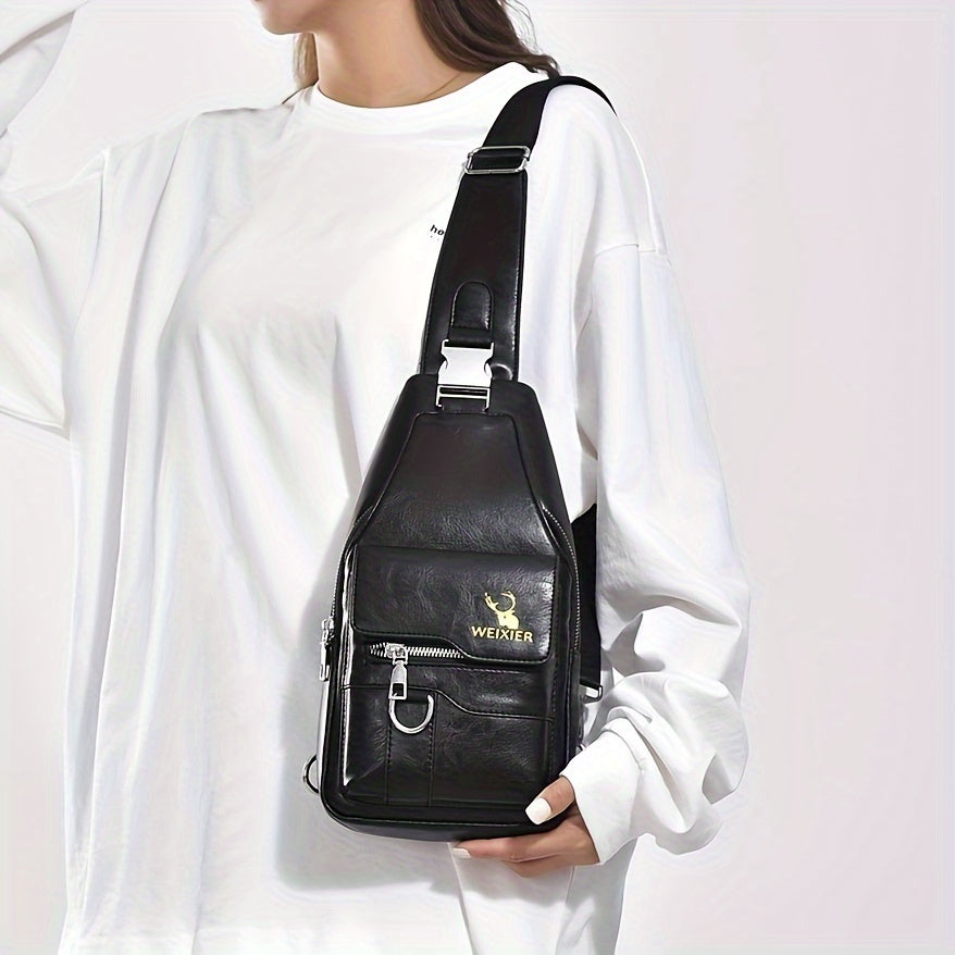 New Waterproof, Stainproof And Wear-resistant Ladies Crossbody Bag Ladies Chest Bag Handbag Shoulder Bag Shoulder Bag Hand Bag With Card Bag Two-piece Set, PU Fabric, Large Pocket And Large Capacity, Easy To Carry, New Textur