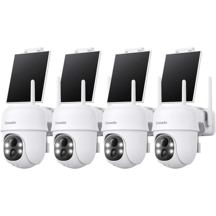 2K Cameras for Home Security-2.4G WiFi Outdoor Camera Wireless Solar/Battery Powered, 360° Viewing, Human Detection