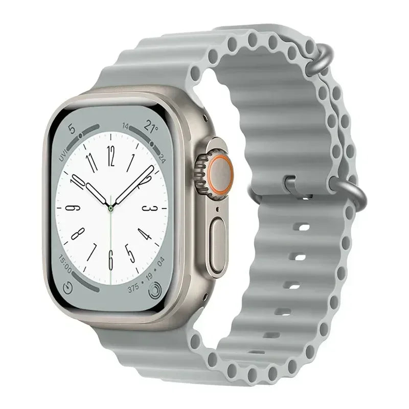 Silicone Ocean band for Apple Watch straps 45mm 46mm 40mm Ultra 2 49mm 44mm 41mm 38-42mm sport bracelet series 10 9 8 7 6 5 4 SE