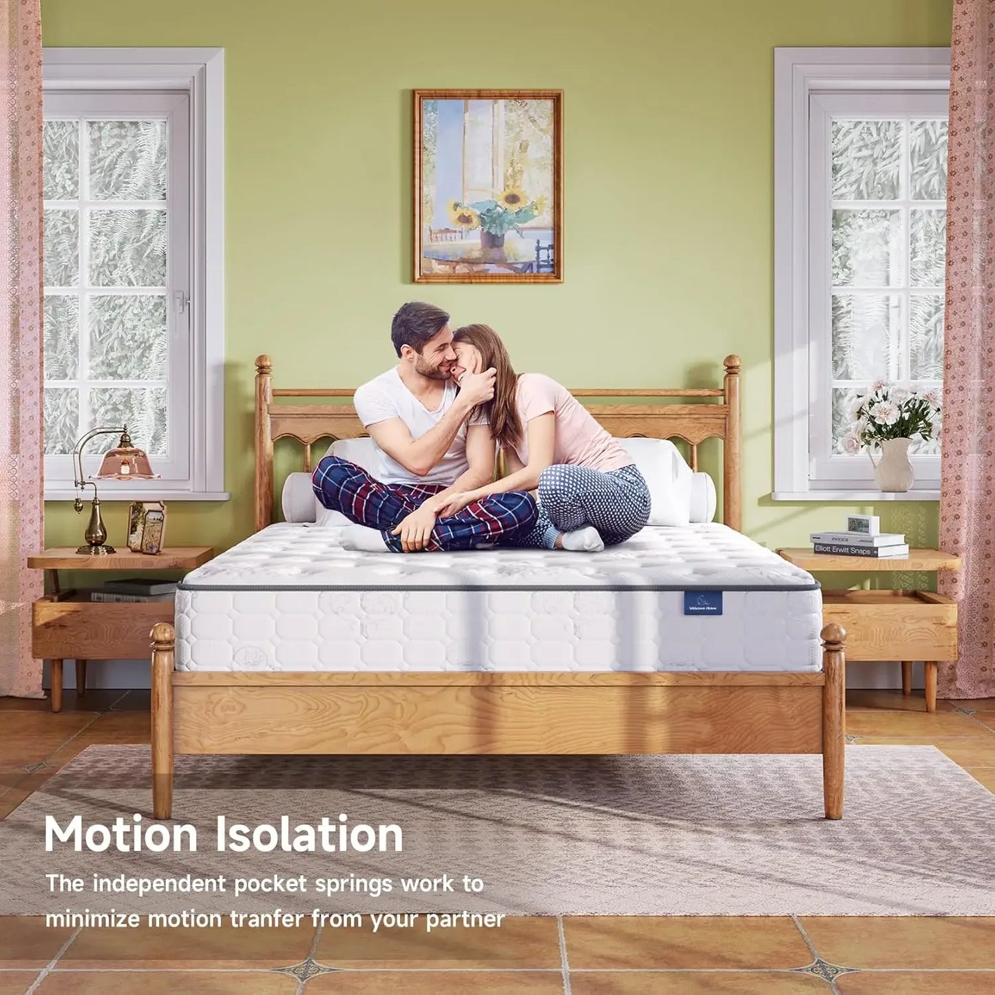 Queen Size Mattress, 10 Inch Innerspring Multilayer Hybrid Mattress, Ergonomic Design with Breathable Foam and Pocket Spring, Ti