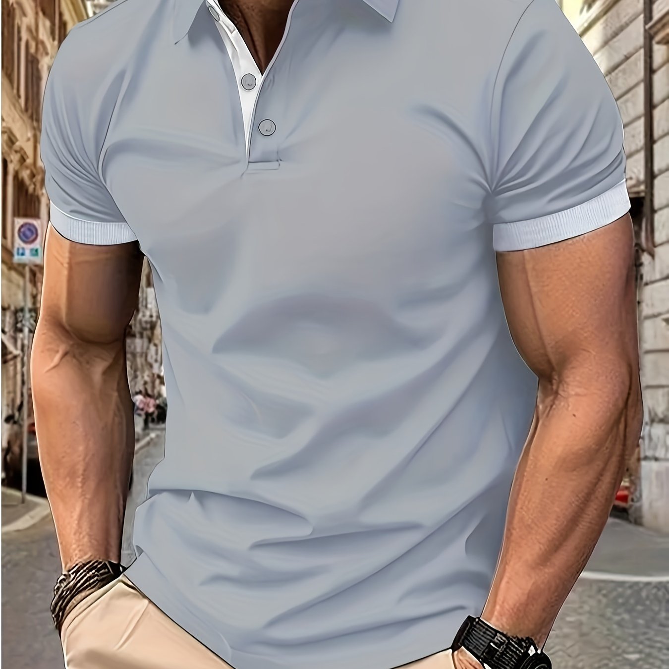 Breathable Regular Fit Golf Shirt, Men's Casual V-Neck T-Shirt Short Sleeve For Summer, Men's Clothing
