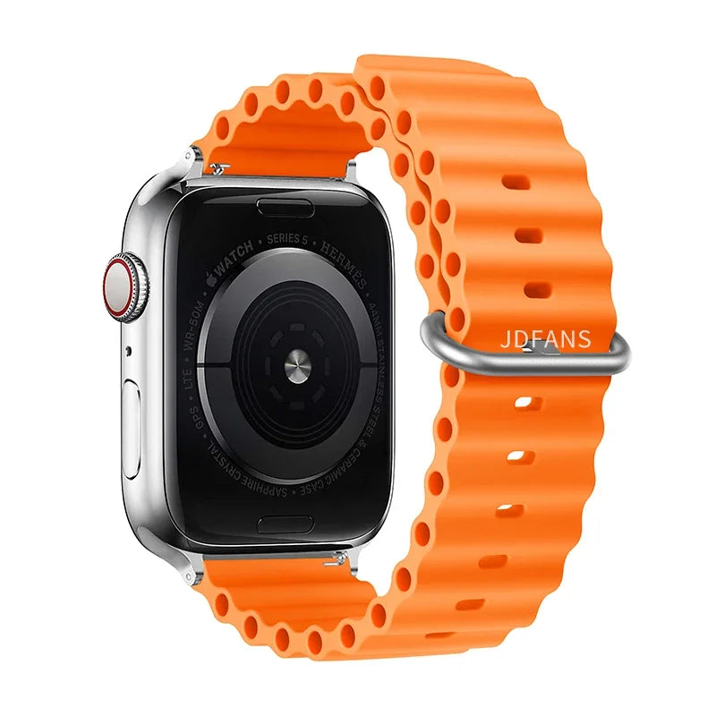 Ocean strap For Apple Watch Ultra 2 Band 49mm 10 9 8 7 45mm 41mm Silicone Bracelet Wristband iWatch 6 5 4 3 SE 44mm 40 42mm band