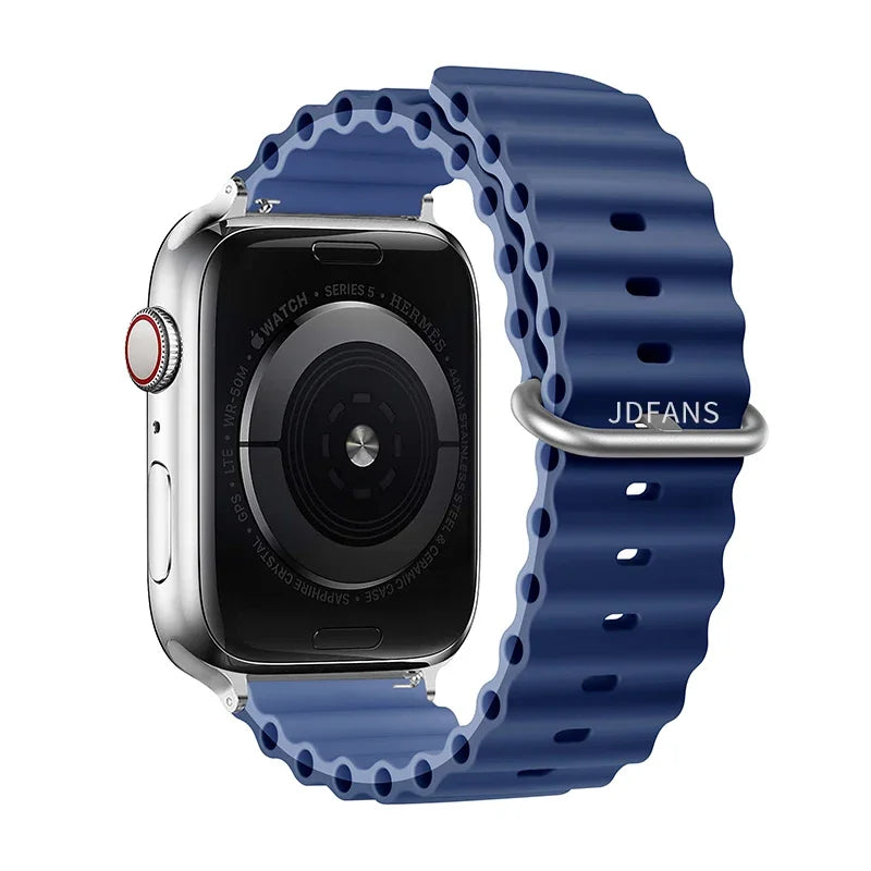 Ocean strap For Apple Watch Ultra 2 Band 49mm 10 9 8 7 45mm 41mm Silicone Bracelet Wristband iWatch 6 5 4 3 SE 44mm 40 42mm band