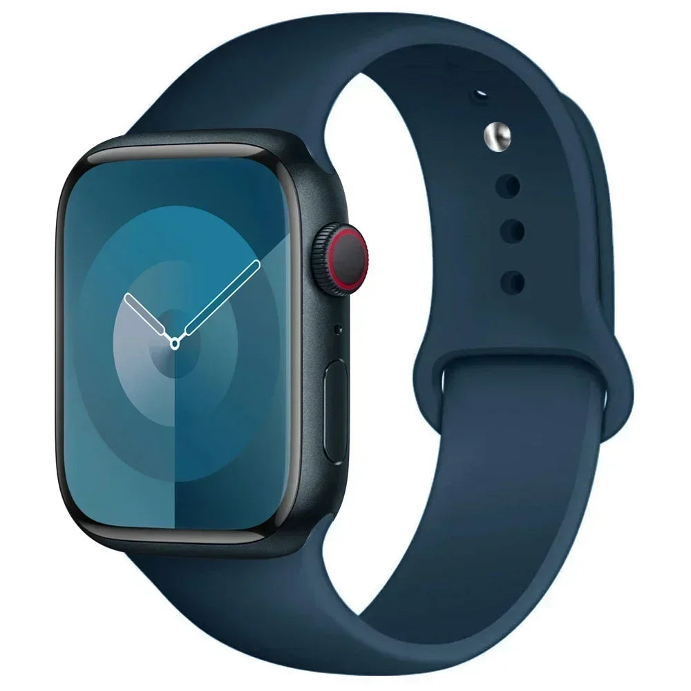 Silicone Band For Apple Watch strap 44mm 45mm 40mm 41mm 42-46mm sport bracelet iwatch series 8 7 6 5 4 9 10 11 SE-Ultra 2/3 49mm