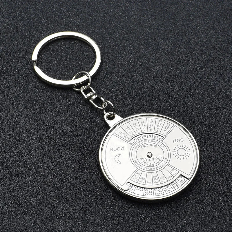 50 Years Super Perpetual Calendar Key Chain Bottle Opener Key Rings Astrology KeyChains Car Bag Pendant Key Holder Ring Gift