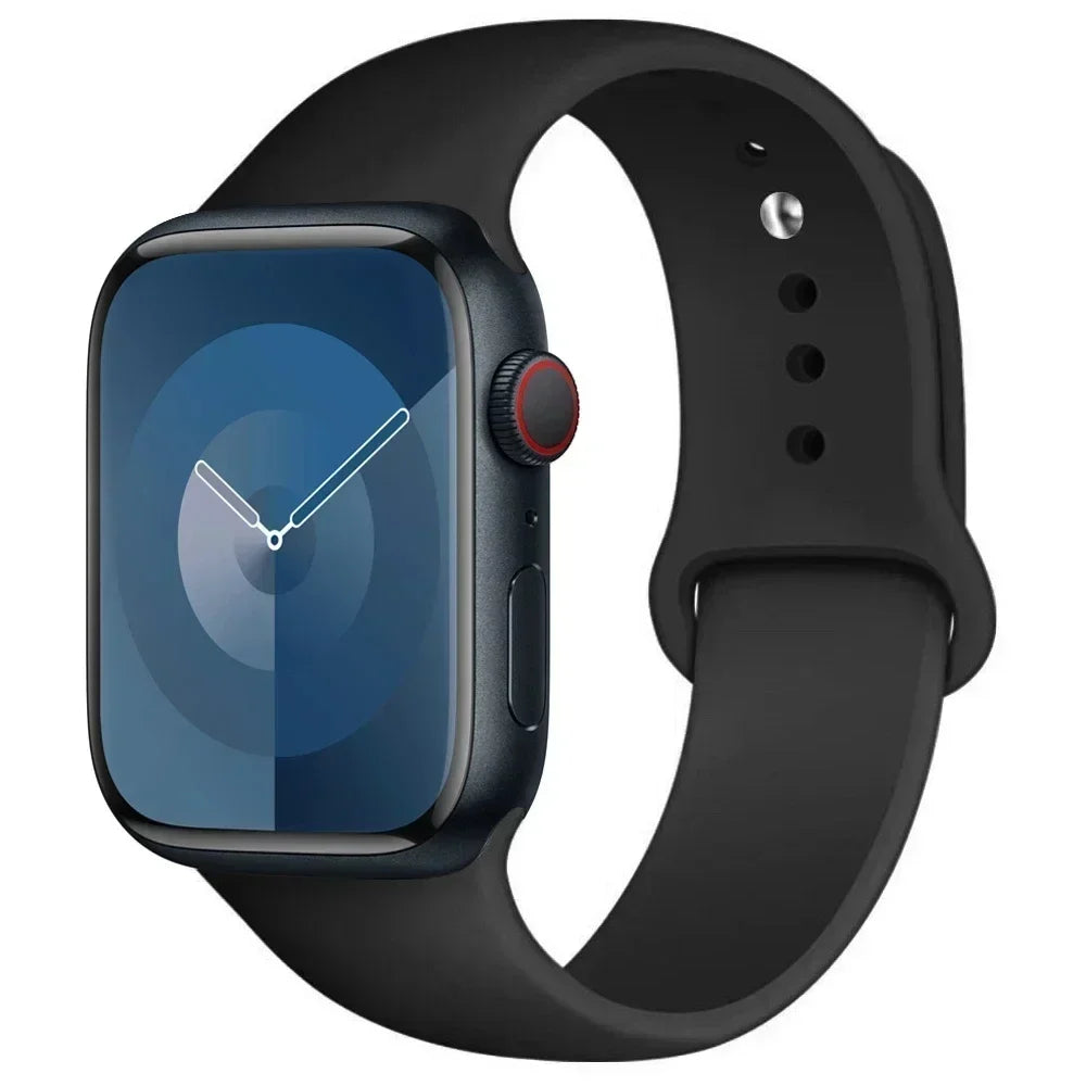 Silicone Band For Apple Watch strap 44mm 45mm 40mm 41mm 42-46mm sport bracelet iwatch series 8 7 6 5 4 9 10 11 SE-Ultra 2/3 49mm