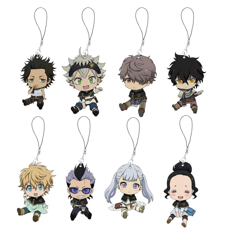 Anime Black Clover Phone Charm Keychain Acrylic Black Clover Small Mobile Phone Chain Key Rin Accessories Fans Gifts