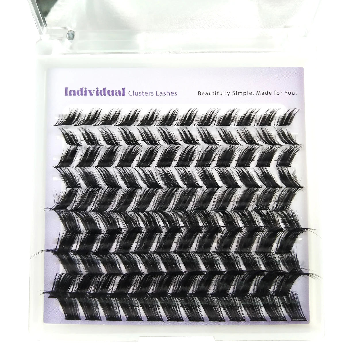 HBZGTLAD 10rows 110fans Diy Cluster Lashes8-16mm Cat Eye Lashes Invisible Band Premium Mink Manga Lash Clusters  Spiky Lashes