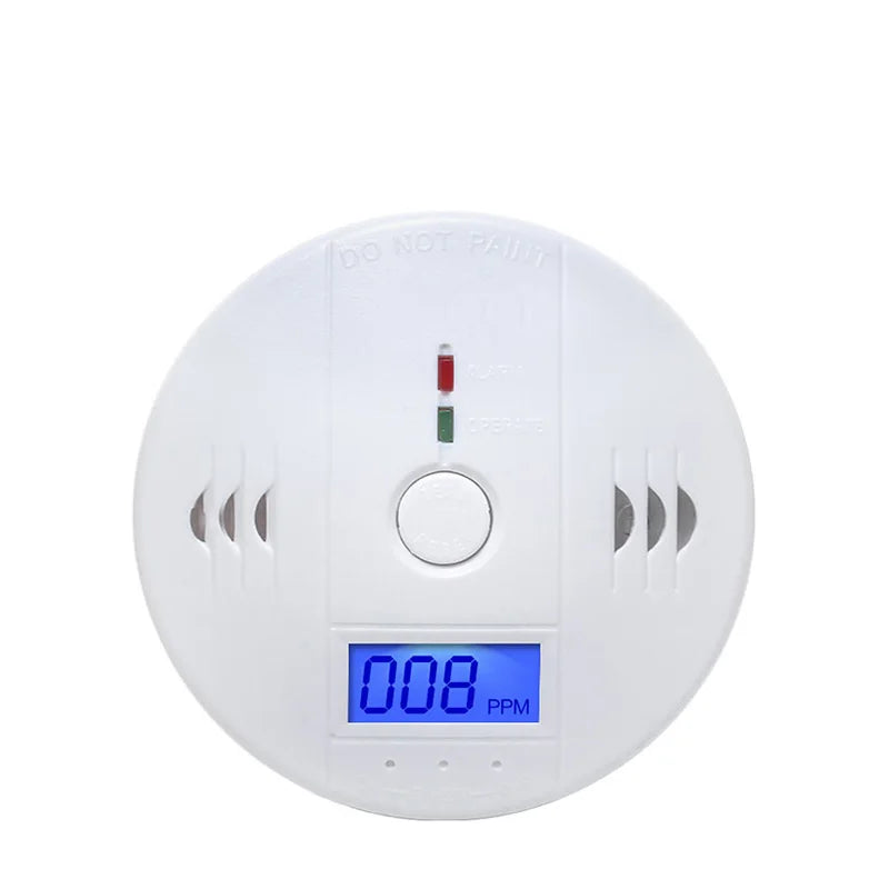 Digital CO Gas Monitor Alarm Detector Audible and Visual Alarm Battery Powered Portable CO Detector for Home Warehouse