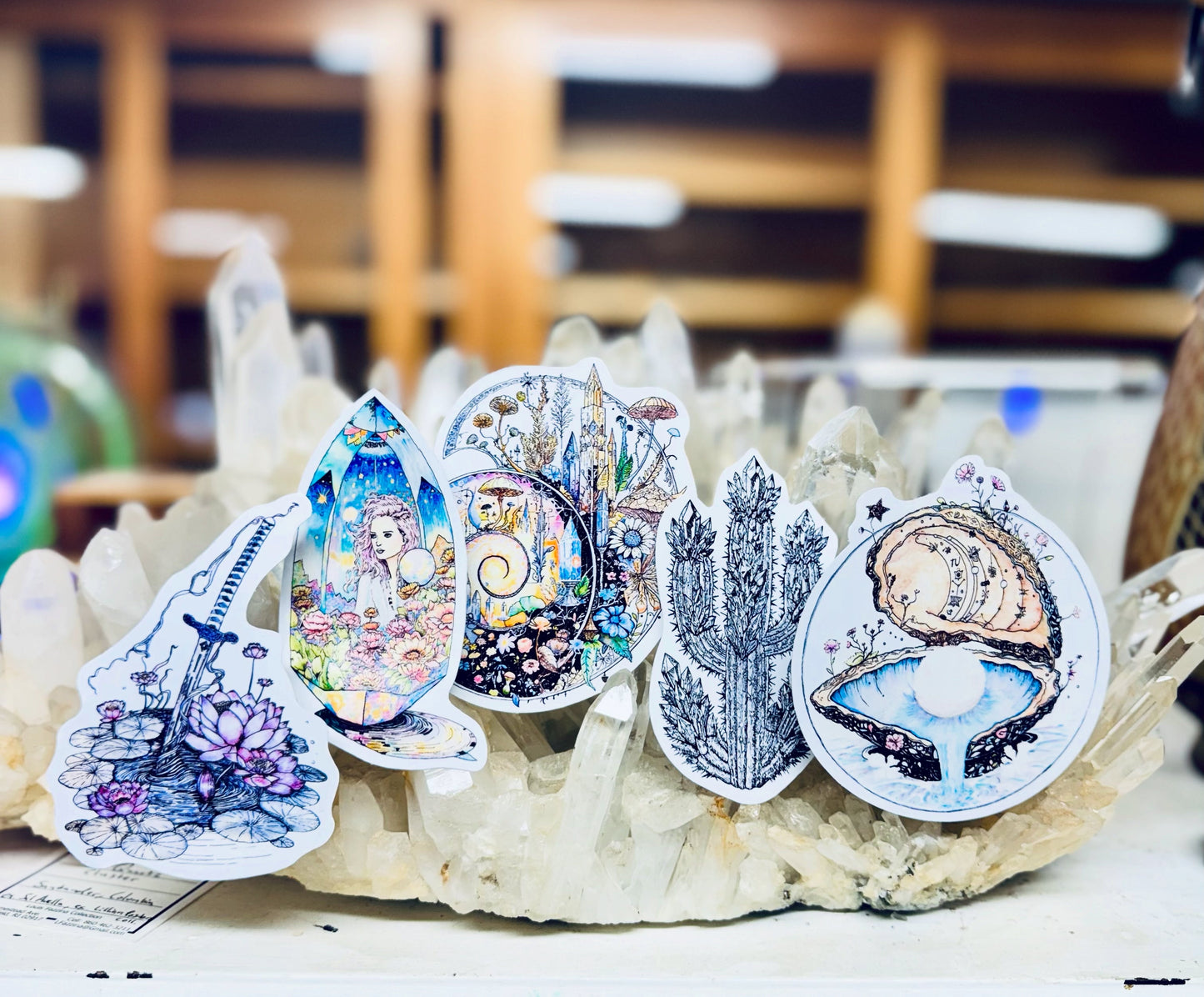 Amarea - Keeper of Quartz Dreams Art Print – Fantasy Crystal Art with Poetry