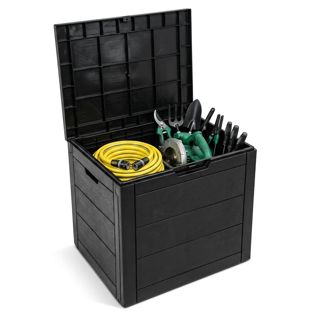 Storage Outdoor Storage Box with Padlock & Lid 110L | Garden Container Chest Huge Volume
