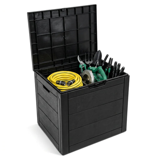 Storage Outdoor Storage Box with Padlock & Lid 110L | Garden Container Chest Huge Volume