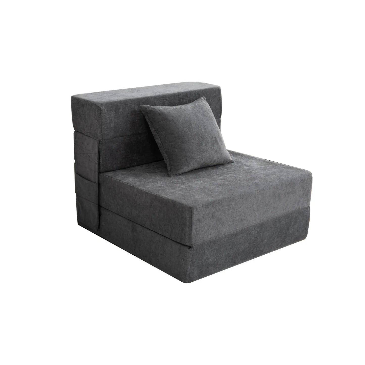 Orhopui Folding Sofa Bed-Convertible Sleeper Chair With Pillow, Fold Out Couch, ,Living Room/Dorm/Guest Room/Home Office, Gray