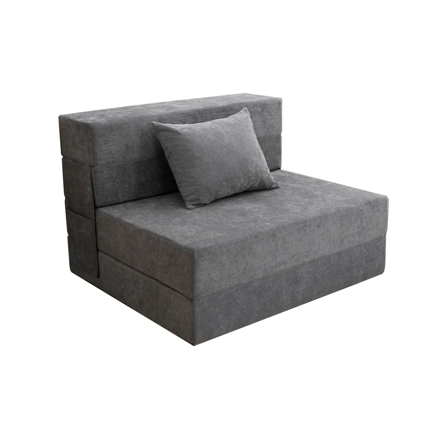 Orhopui Folding Sofa Bed-Convertible Sleeper Chair With Pillow, Fold Out Couch, ,Living Room/Dorm/Guest Room/Home Office, Gray
