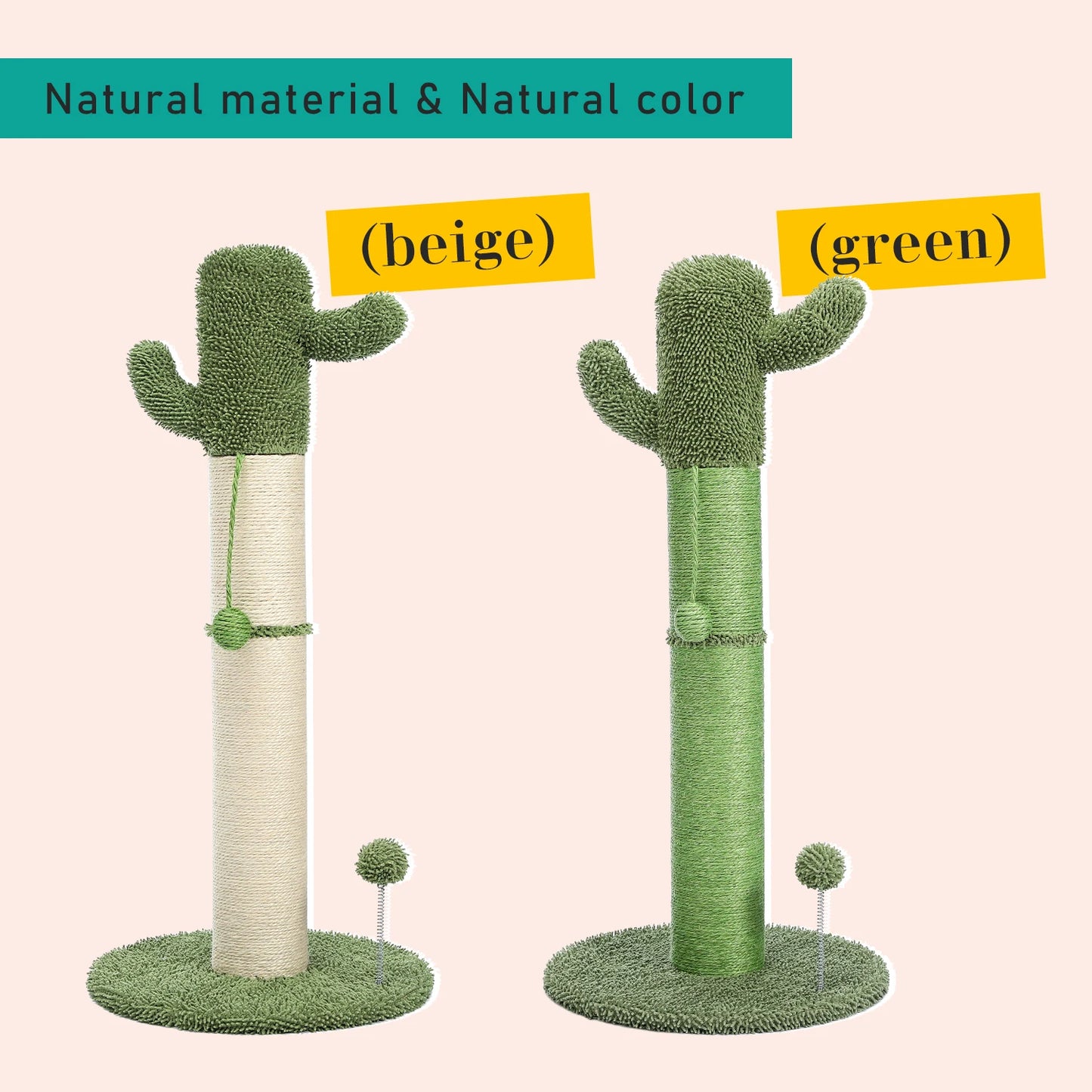 Cute Cactus Pet Cat Tree Toy with Ball Scratching Post for Cat Kitten Climbing Mushroom Condo Protecting Furniture Fast Delivery