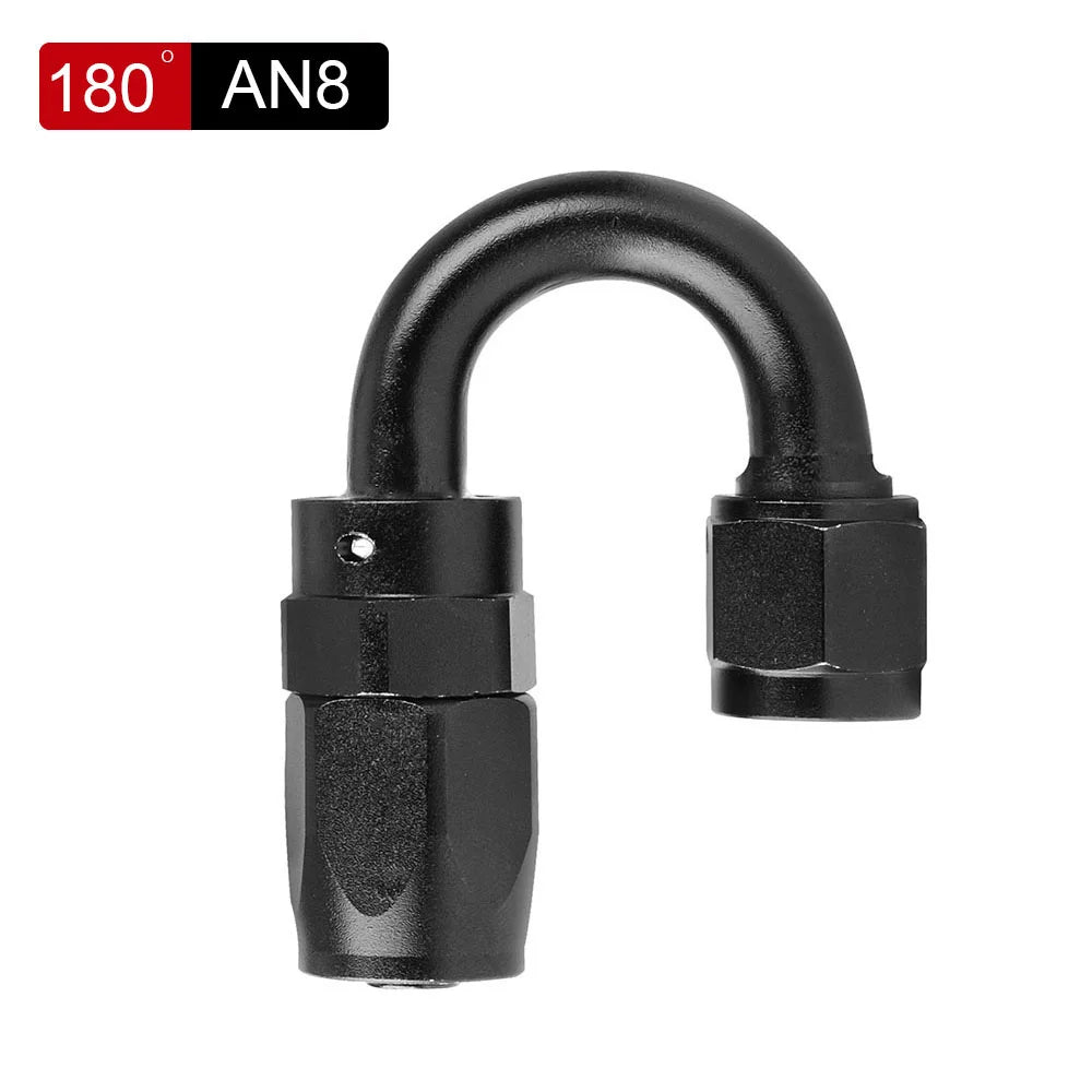 AN6 AN8 AN10 Oil Fuel Swivel Hose Anoized Aluminum Straight Elbow 0 45 90 120 180 Degree Hose End Oil Fuel Reusable Fitting