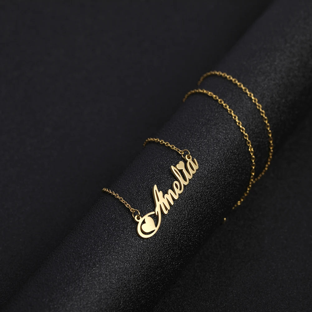 Sipuris Custom Name Necklace Personalized Golden Choker Stainless Steel Necklace For Women Man Customized Jewelry Weddings Gifts