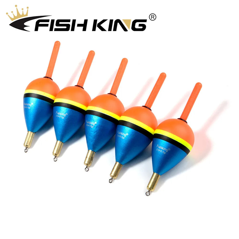 FISH KING 5pcs Barguzinsky Fir Float 2.0+2.0gr/3.0+2.0gr/4.0+2.0gr/5.0+2.0gr Copper Fishing Float Vertical Buoy Fishing Tackle