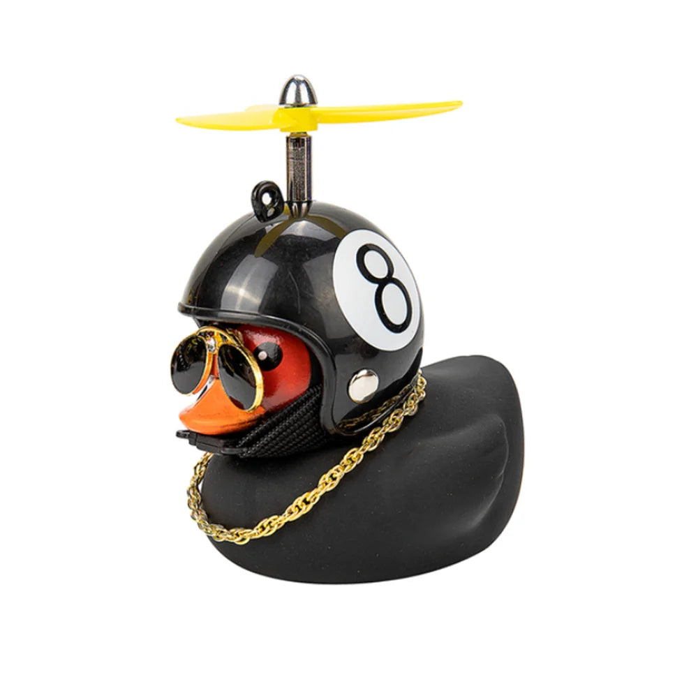 Car Gift Duck With Helmet Broken Wind Pendant Small Yellow Duck Road Bike Motor Helmet Riding Cycling Accessories Without Lights