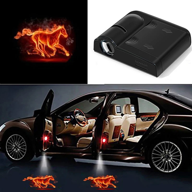 1pcs Car Door Logo Light Welcome Lamp Laser Light Universal Wireless Projector Light Atmosphere Car LED Ambient Decoration Light