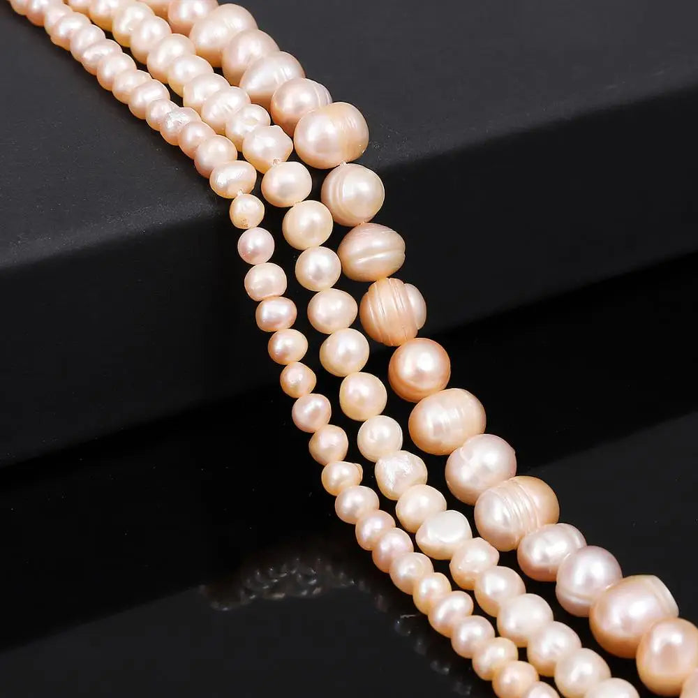 45-80pcs/lot Natural Freshwater Pearl Beads High Quality 35cm Punch Loose Beads for DIY Women Elegant Necklace Jewelry Making