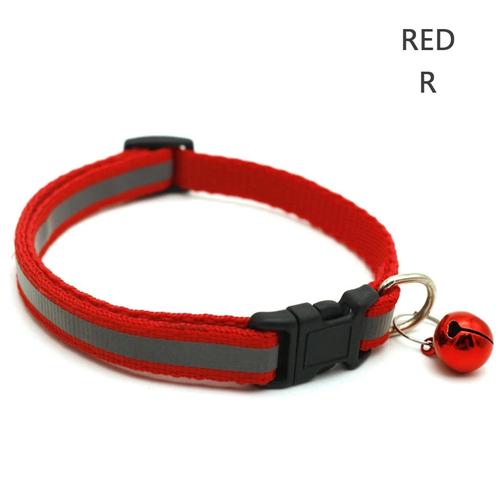 Reflective Nylon Dog Collar Night Safety Flashing Light Up Adjustable Dog Leash Pet Collar for Cats And Small Dogs Pet Supplies